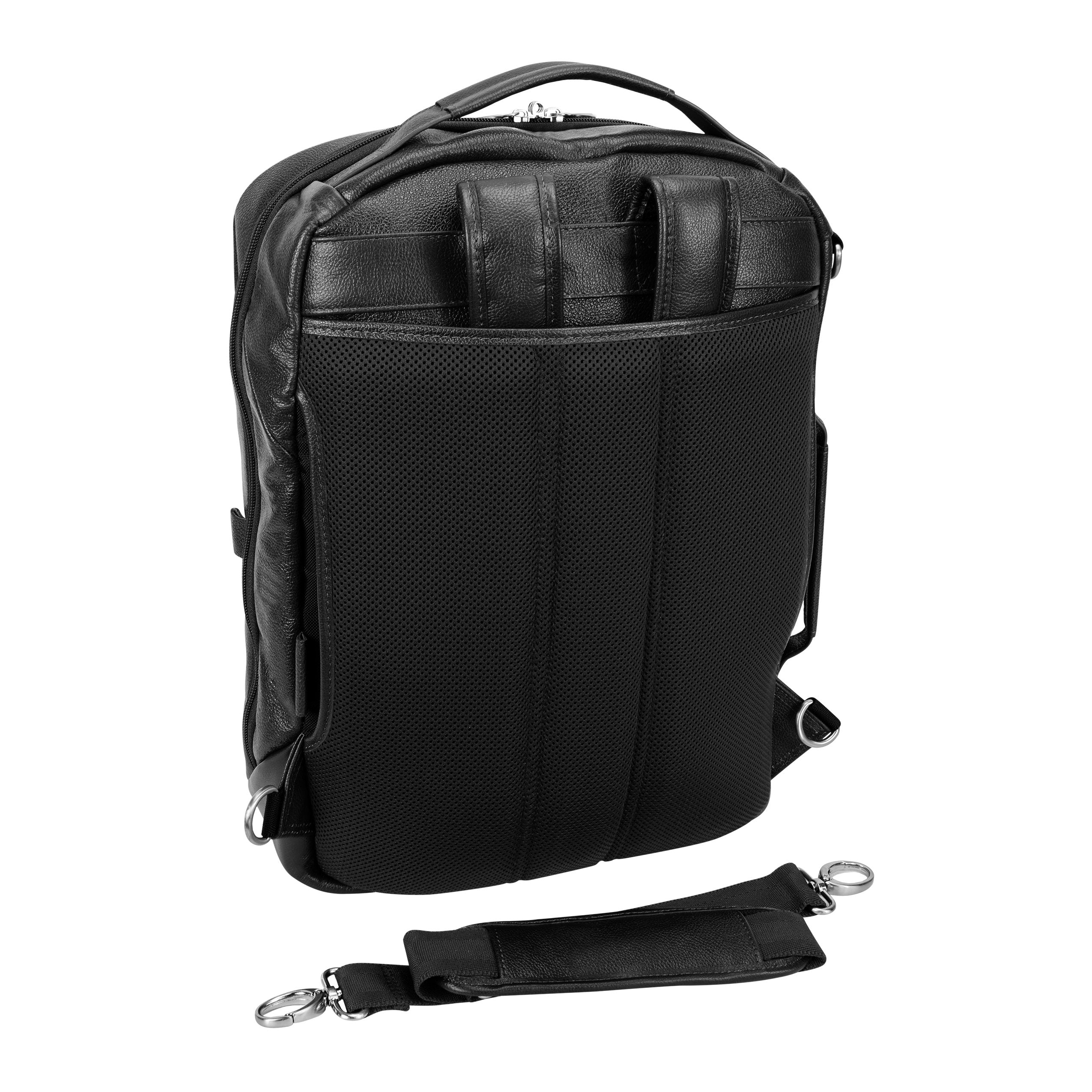 McKlein East Side 17 Nylon 2-in-1 Laptop Tablet Convertible Travel Backpack Cross-body - Black