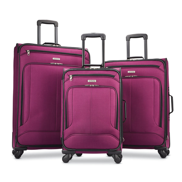 American tourister 3 piece spinner luggage set hotsell