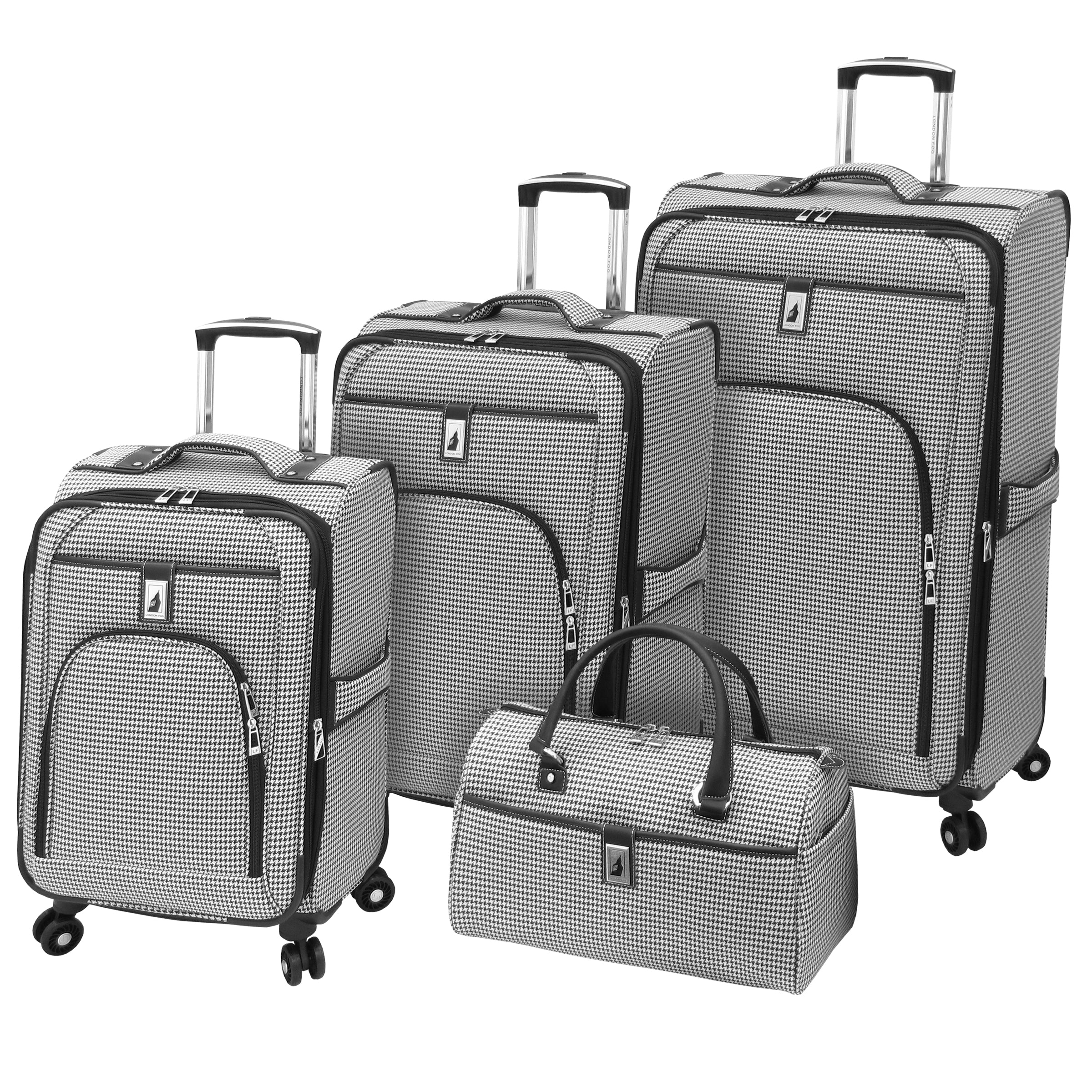 Elite Luggage 4-Piece Softside Lightweight Rolling Luggage Set (Black)